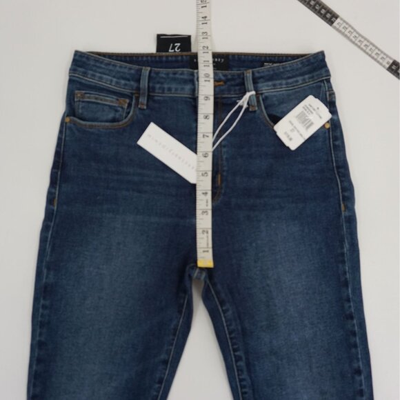 Sanctuary Women's Size 27 Social High Rise Frayed Ankle Skinny Jeans Blue 27 - Picture 6 of 8